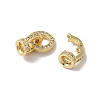 Rack Plating Brass Micro Pave Clear Cubic Zirconia Fold Over Clasps KK-A222-04A-G-2