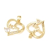 Mother's Day Brass Micro Pave Clear Cubic Zirconia Pendants KK-F931-20A-G-2