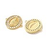 Rack Plating Brass Cubic Zirconia Virgin Mary Oval Connector Charms KK-C084-35A-G-2