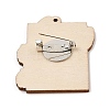 Christmas Theme Wood Printed Brooches for Women LS-JEWB-Z029-01D-2