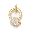 Brass Micro Pave Cubic Zirconia Lobster Claw Clasps KK-A161-02G-3