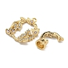 Brass Micro Pave Cubic Zirconia Fold Over Clasps KK-U037-25G-02-2