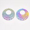 Ion Plating(IP) 304 Stainless Steel Filigree Big Pendants STAS-S108-43-2