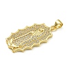 Virgin Mary Theme Rack Plating Brass Micro Pave Clear Cubic Zirconia Pendants KK-Z067-06G-04-2
