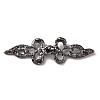 Zinc Alloy Smoked Topaz Rhinestone Snap Lock Clasps LS-FIND-WH0008-21B-2
