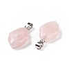 Natural Rose Quartz Pendants G-B041-03P-12-3