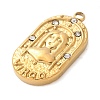 304 Stainless Steel Pendants STAS-F349-03G-12-2