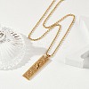 304 Stainless Steel Clear Cubic Zirconia Rectangle Constellation Pendant Necklaces for Women Men NJEW-S435-01G-I-3