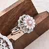 Dasiy Rotatable Open Cuff Rings for Women RJEW-C118-06P-2