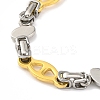 201 Stainless Steel Rhombus Links Chain Necklace NJEW-F22-39H-GP-3