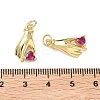 Brass Micro Pave Cubic Zirconia Pendants KK-F930-17G-3