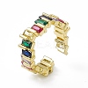 Colorful Cubic Zirconia Open Cuff Rings EJEW-F294-20G-5