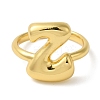 Initials Brass Open Cuff Ring for Women RJEW-N046-02Z-G-2