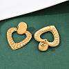 304 Stainless Steel Hollow Heart Stud Earrings EJEW-I320-19G-2