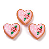 Handmade Heart Lampwork Beads Strands LAMP-P069-04B-08-2