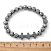 Natural Titanium Hertz Beads Stretch Bracelets for Women Men BJEW-R015-01-5