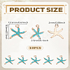 10Pcs Starfish Alloy Resin Pendants ALRI-LP0001-01-2