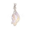 5Pcs Brass and Glass Pendants PALLOY-JF03365-2