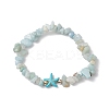 Natural Flower Amazonite Chip Beaded Stretch Bracelets BJEW-JB10689-01-1
