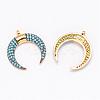 Brass Micro Pave Grade AAA Cubic Zirconia Pendants ZIRC-P019-04G-NR-1