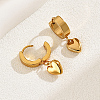 Elegant 201 Stainless Steel Heart Stud Earrings TZ6208-1