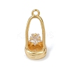 Brass Micro Pave Clear Cubic Zirconia Pendants KK-G545-19G-1