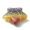 7 Chakra Gemstone Copper Wire Wrapped Pendants PALLOY-TA00050-01-3