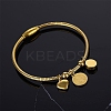 304 Stainless Steel Charm Bangles for Women BJEW-G770-02G-2