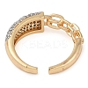 Chain Style Brass Micro Pave Clear Cubic Zirconia Open Cuff Ring for Women RJEW-Q819-06G-3