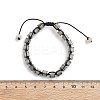 Adjustable Natural Labradorite and Non-magnetic Synthetic Hematite Braided Bead Bracelets BJEW-Z090-01A-5
