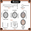 DIY Blank Oval & Heart Alloy Pendants Decoration Making Kit for Graduation DIY-SC0025-37-2