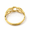 Ion Plating(IP) 304 Stainless Steel Crescent Moon Adjustable Ring for Women RJEW-B027-03G-3