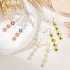 3 Pairs 3 Colors Enamel Daisy Flower Dangle Earrings EJEW-AN0001-41-7