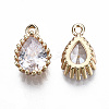Brass Clear Cubic Zirconia Charms X-KK-S359-129-B01-RS-2