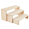 3-Tier Rectangle Wood Jewelry Display Risers ODIS-WH0038-06-1