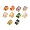 Real 18K Gold Plated Brass Micro Pave Cubic Zirconia European Beads KK-C170-32G-1