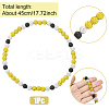 1Pc Polymer Clay Rhinestone Round Beaded Stretch Necklaces NJEW-SP0001-14L-2