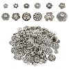 120Pcs 12 Styles Tibetan Style Alloy Bead Caps TIBE-YW0001-61-1