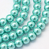 Baking Paint Pearlized Glass Pearl Round Bead Strands LS-HY-Q003-6mm-65-1