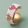 Glass Seed Beads Cuff Rings RJEW-MZ00016-02-5