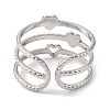 304 Stainless Steel Enamel Open Cuff Rings for Women RJEW-F166-22P-02-3