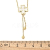 304 Stainless Steel Shell Pearl Clover Pendant Double Layered Necklaces for Women NJEW-U036-01G-5