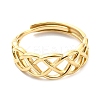 Adjustable 304 Stainless Steel Sailor's Knot Ring for Women RJEW-C016-03G-2