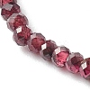 Faceted Rondelle Natural Garnet Beads Stretch Bracelets BJEW-JB06383-01-4