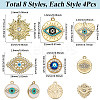 32Pcs 8 Styles Alloy Enamel Pendants ENAM-SC0005-84-2