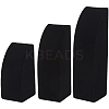 3Pcs 3 Sizes Vertical Wooden Covered with Velvet Necklace Display Stands NDIS-WH20001-03B-6
