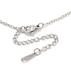 304 Stainless Steel & Plastic Pearl Bowknot Pendant Cable Chain Necklaces NJEW-H044-09P-3