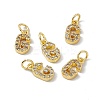 Real 18K Gold Plated Brass Micro Pave Clear Cubic Zirconia Charms KK-E068-VB452-G-4