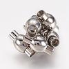 Tarnish Resistant Smooth 304 Stainless Steel Magnetic Clasps with Glue-in Ends MC085-1