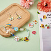 300Pcs 6 Style Painted Poplar Wood Buttons FIND-MP0001-08-9